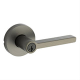 Kwikset 740HFLRDT-18GS Halifax Lever with Round Rose Entry Door Lock SmartKey and RCS Strike KA3 Gunmetal