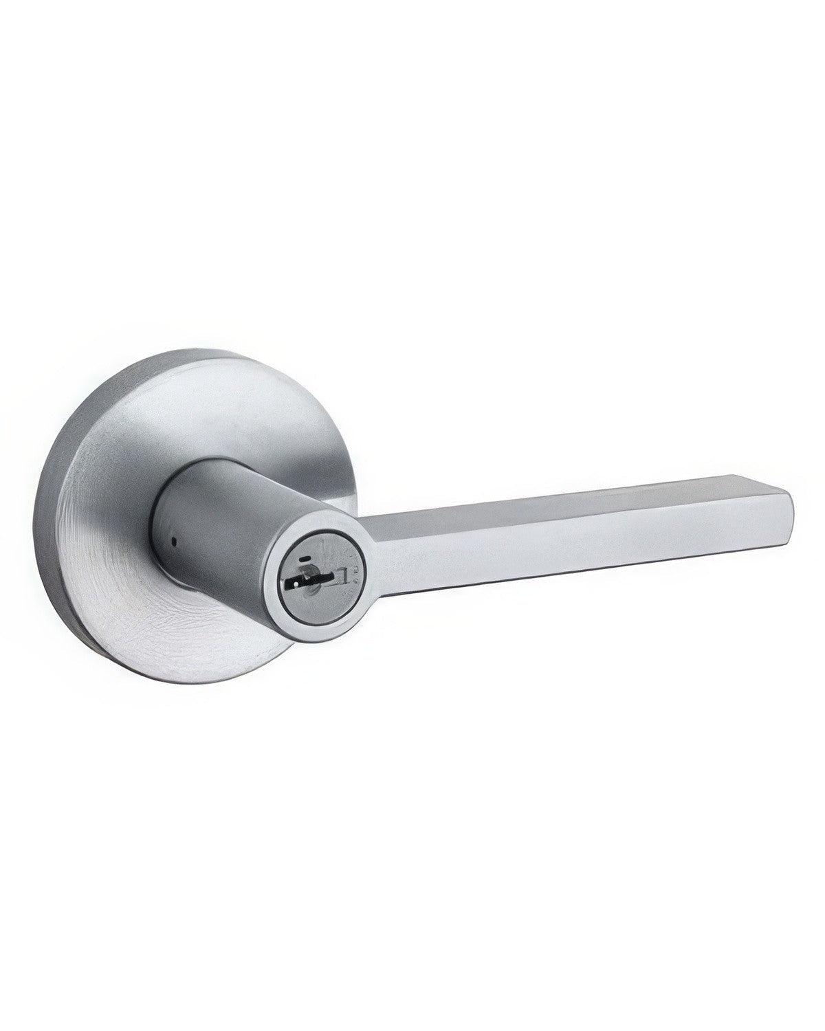 Kwikset 740HFLRDT-26DS Halifax Lever with Round Rose Entry Door Lock SmartKey and RCS Strike KA3 Satin Chrome