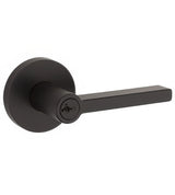 Kwikset 740HFLRDT-514S Halifax Lever with Round Rose Entry Door Lock SmartKey and RCS Strike KA3 Matte Black