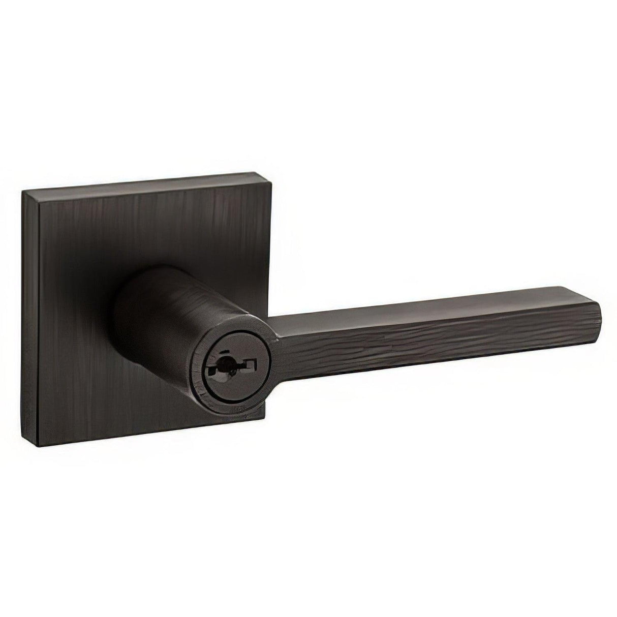 Kwikset 740HFLSQT-11PS Halifax Lever with Square Rose Entry Door Lock SmartKey and RCS Strike KA3 Venetian Bronze