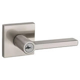 Kwikset 740HFLSQT-15S Halifax Lever with Square Rose Entry Door Lock SmartKey and RCS Strike KA3 Satin Nickel
