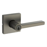 Kwikset 740HFLSQT-18GS Halifax Lever with Square Rose Entry Door Lock SmartKey and RCS Strike KA3 Gunmetal