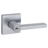 Kwikset 740HFLSQT-26DS Halifax Lever with Square Rose Entry Door Lock SmartKey and RCS Strike KA3 Satin Chrome