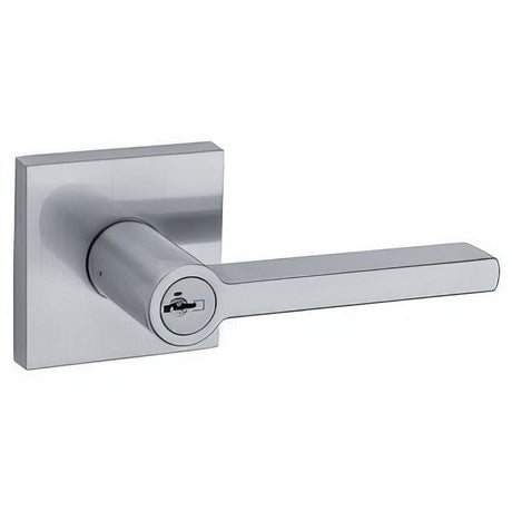 Kwikset 740HFLSQT-26DS Halifax Lever with Square Rose Entry Door Lock SmartKey and RCS Strike KA3 Satin Chrome
