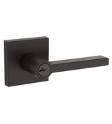 Kwikset 740HFLSQT-514S Halifax Lever with Square Rose Entry Door Lock SmartKey and RCS Strike KA3 Matte Black