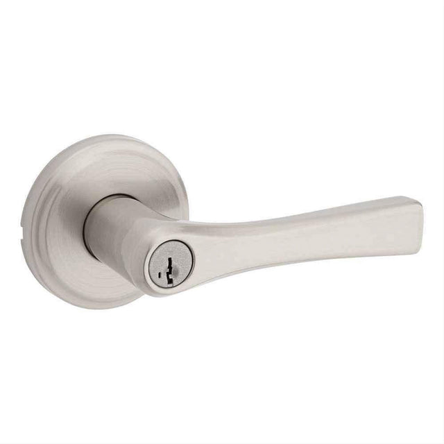 Kwikset 740KAL-15S Katella Lever Entry Door Lock SmartKey with 6AL Latch and RCS Strike Satin Nickel