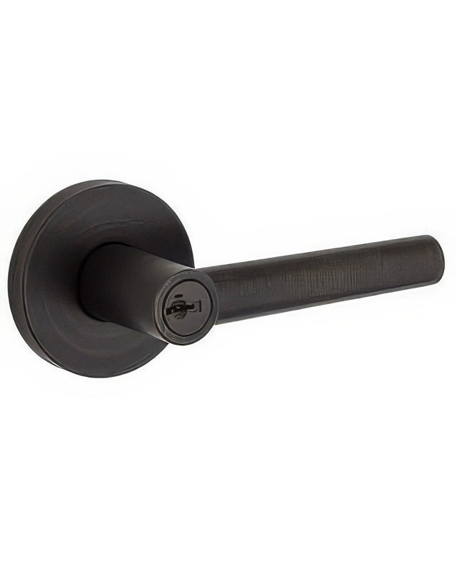 Kwikset 740MILRDT-11PS 156MILRDT Milan Keyed Entry Door Lever with Round Rosette Venetian Bronze