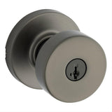 Kwikset 740PSKRDT-18GS Pismo Knob with Round Rose Entry Lock SmartKey and RCS Strike KA3 Gunmetal