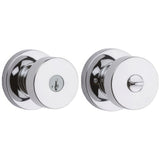 Kwikset 740PSKRDT-26S Pismo Knob with Round Rose Entry Lock SmartKey and RCS Strike KA3 Bright Chrome