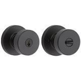Kwikset 740PSKRDT-514S Pismo Knob with Round Rose Entry Lock SmartKey and RCS Strike KA3 Matte Black