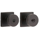Kwikset 740PSKSQT-11PS Pismo Knob with Square Rose Entry Lock SmartKey and RCS Strike KA3 Venetian Bronze