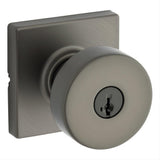 Kwikset 740PSKSQT-18GS Pismo Knob with Square Rose Entry Lock SmartKey and RCS Strike KA3 Gunmetal
