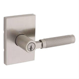 Kwikset 740PVLRCT-15S Prava Lever with Rectangular Rose Entry Door Lock Satin Nickel