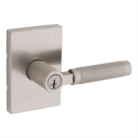 Kwikset 740PVLRCT-15S Prava Lever with Rectangular Rose Entry Door Lock Satin Nickel