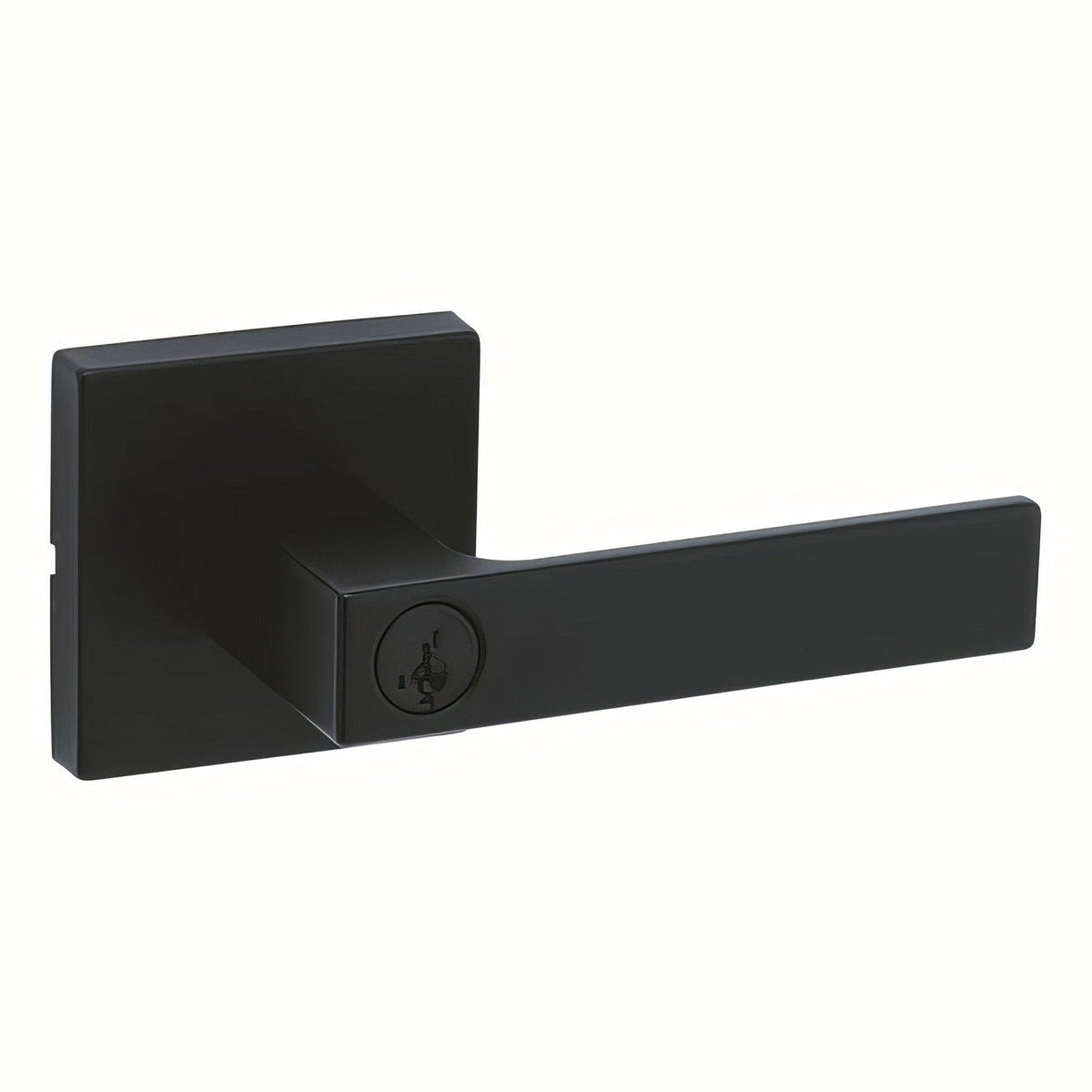 Kwikset 740SALSQT-514S Singapore Lever with Square Rose Entry Door Lock SmartKey and RCS Strike Matte Black