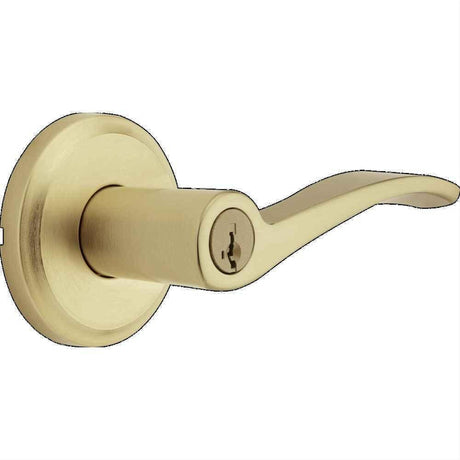 Kwikset 740SEL-4S Sedona Lever Entry Door Lock SmartKey and RCS Strike Satin Brass