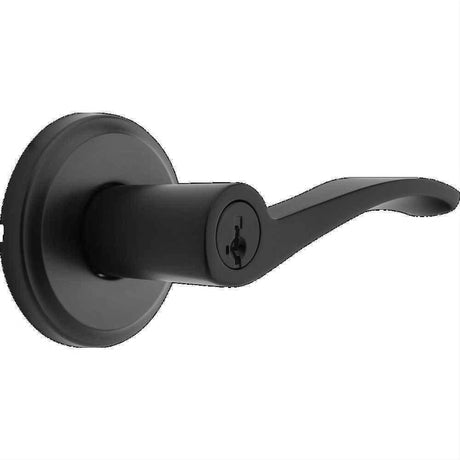 Kwikset 740SEL-514S Sedona Lever Entry Door Lock SmartKey and RCS Strike Matte Black