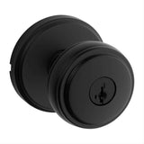 Kwikset 740SOK-514S Sora Knob with Traditional Round Rose Entry Door Lock SmartKey and RCS Strike Matte Black