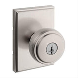 Kwikset 740SOKTRCT-15S Sora Knob with Traditional Rectangular Rose Entry Door Lock SmartKey and RCS Strike Satin Nickel
