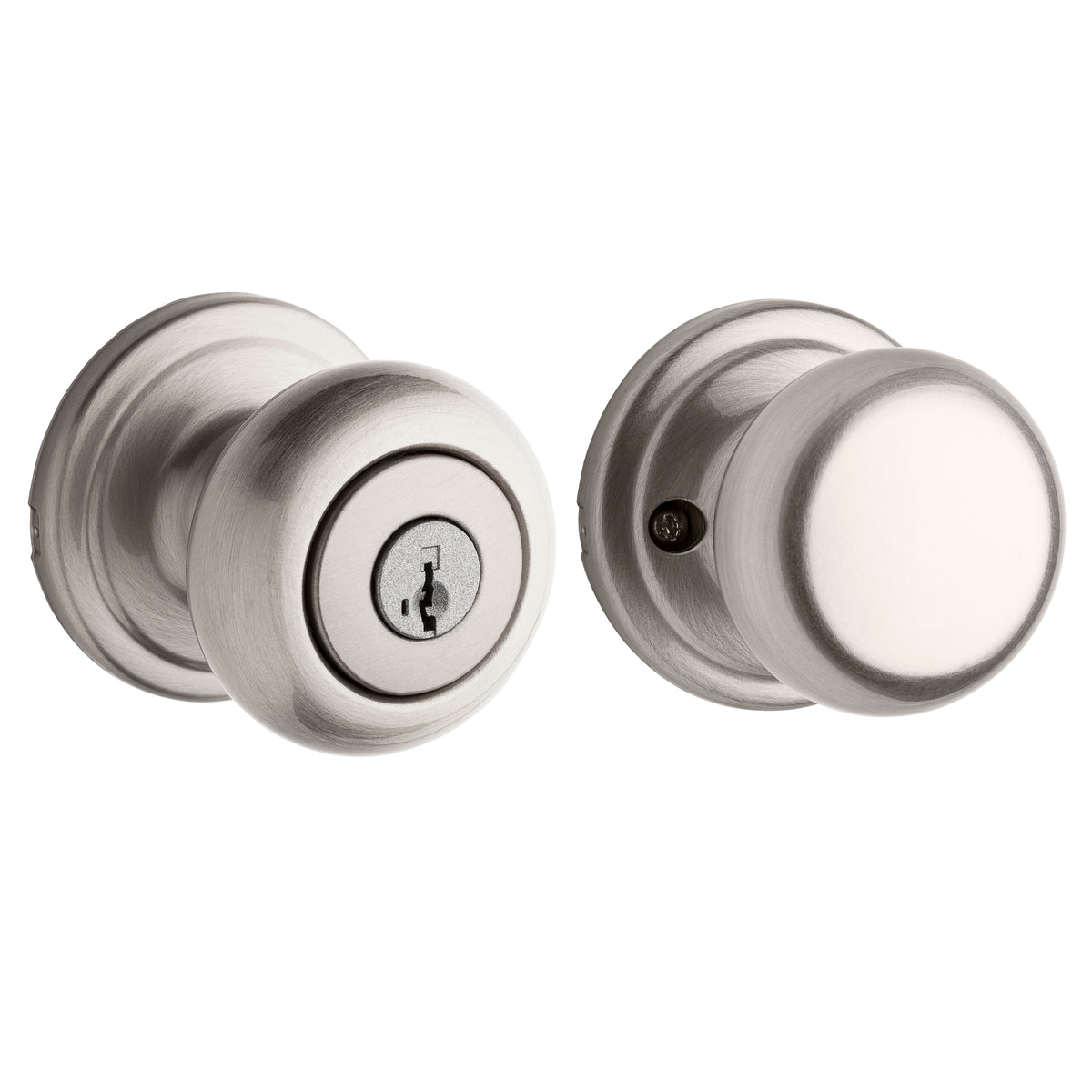 Kwikset 750H-15S Hancock Knob Vestibule Door Lock SmartKey and RCS Strike - Satin Nickel