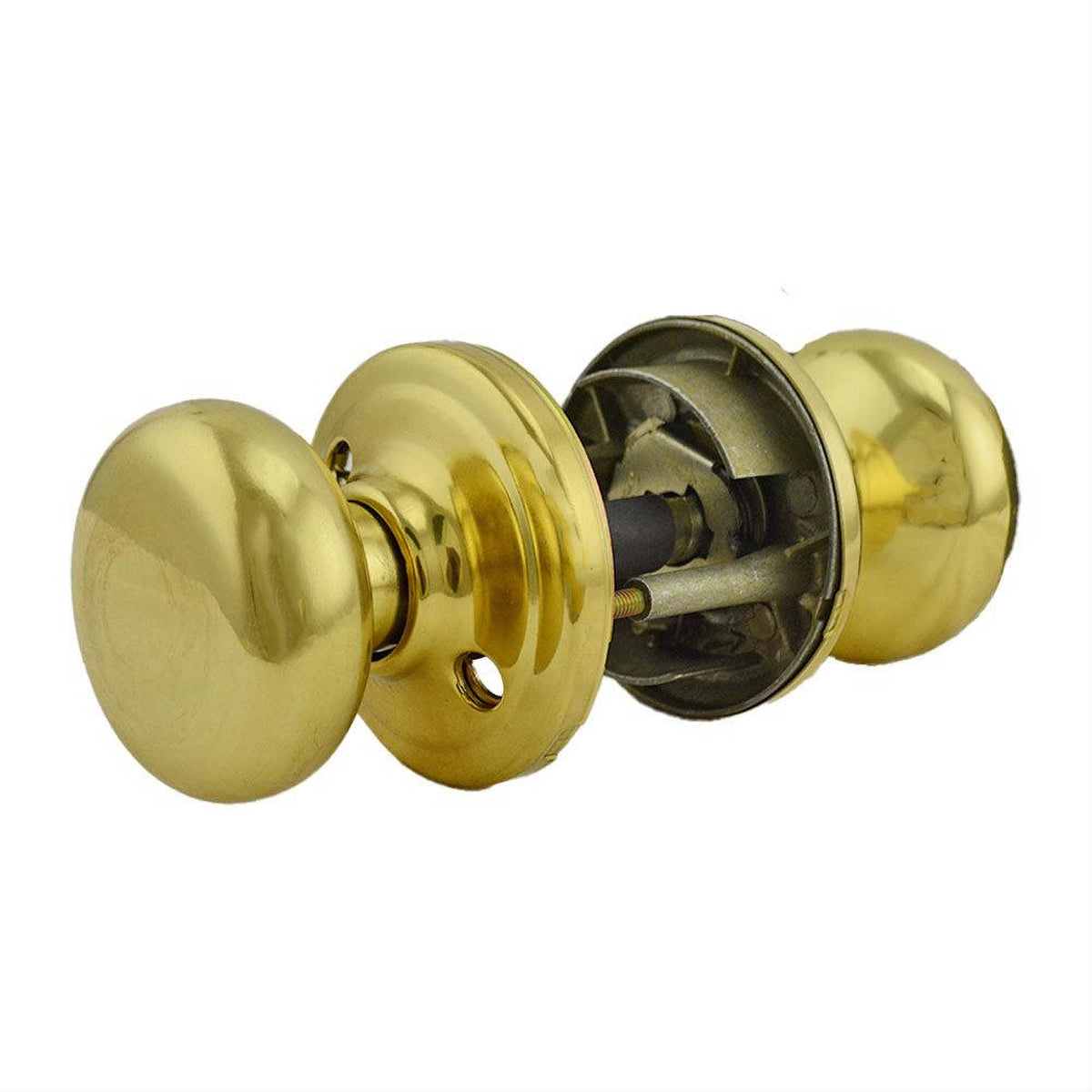 Kwikset 750H-3S Hancock Knob Vestibule Door Lock SmartKey and RCS Strike - Bright Brass with 6AL Latch