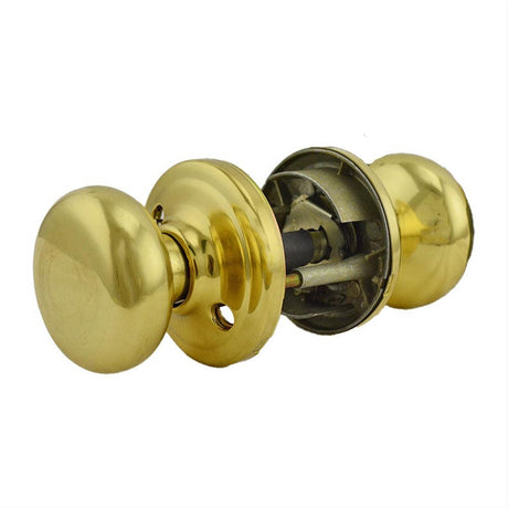 Kwikset 750H-3S Hancock Knob Vestibule Door Lock SmartKey and RCS Strike - Bright Brass with 6AL Latch