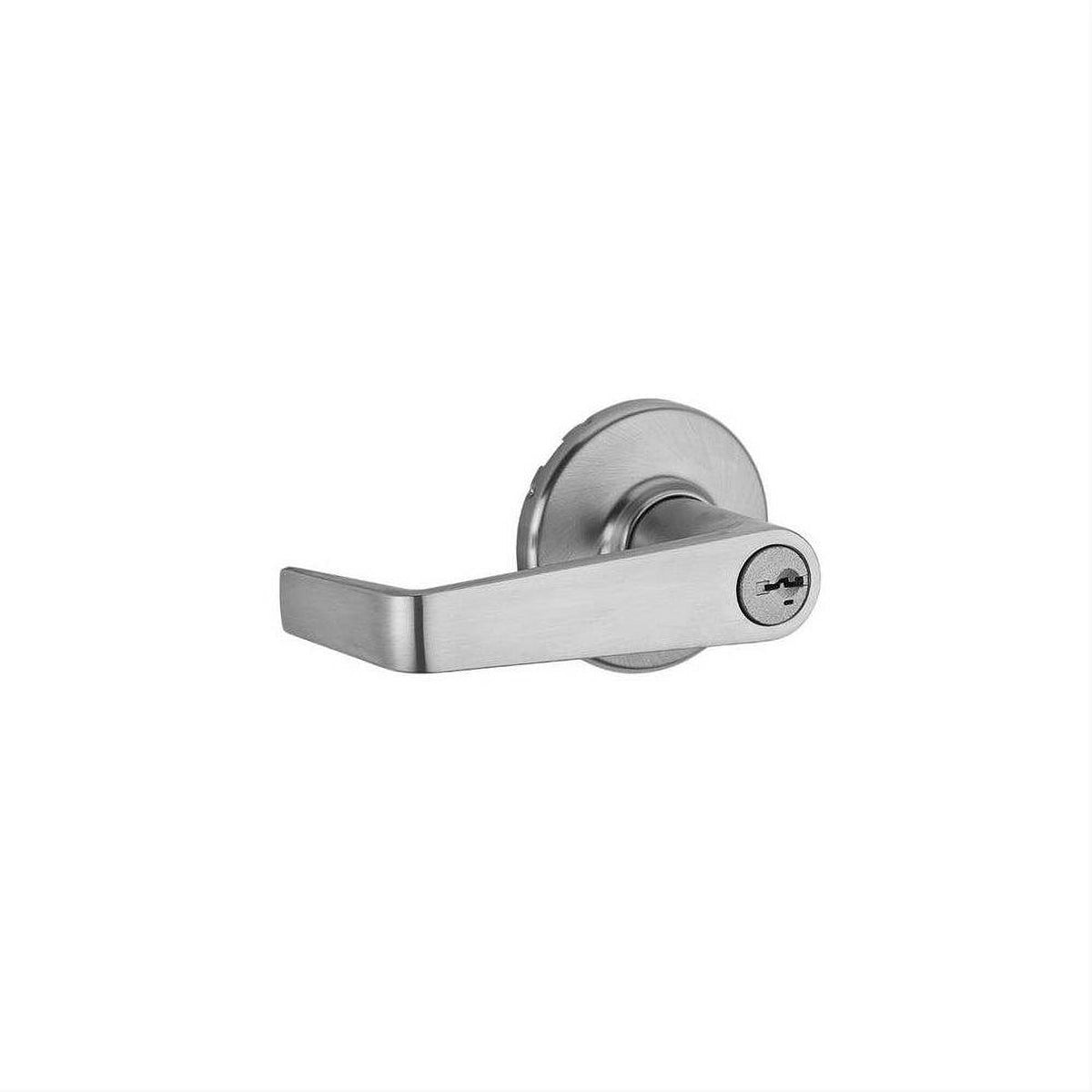 Kwikset 756KNL-15 Kingston Lever Light Commercial Keyed Entry Door Lock SmartKey with RCAL Latch and 3031 Full Lip Round Corner Strike Satin Nickel