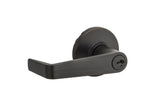 Kwikset 756KNL-3 Kingston Lever Light Commercial Keyed Entry Door Lock SmartKey with RCAL Latch and 3031 Full Lip Round Corner Strike Polished Brass