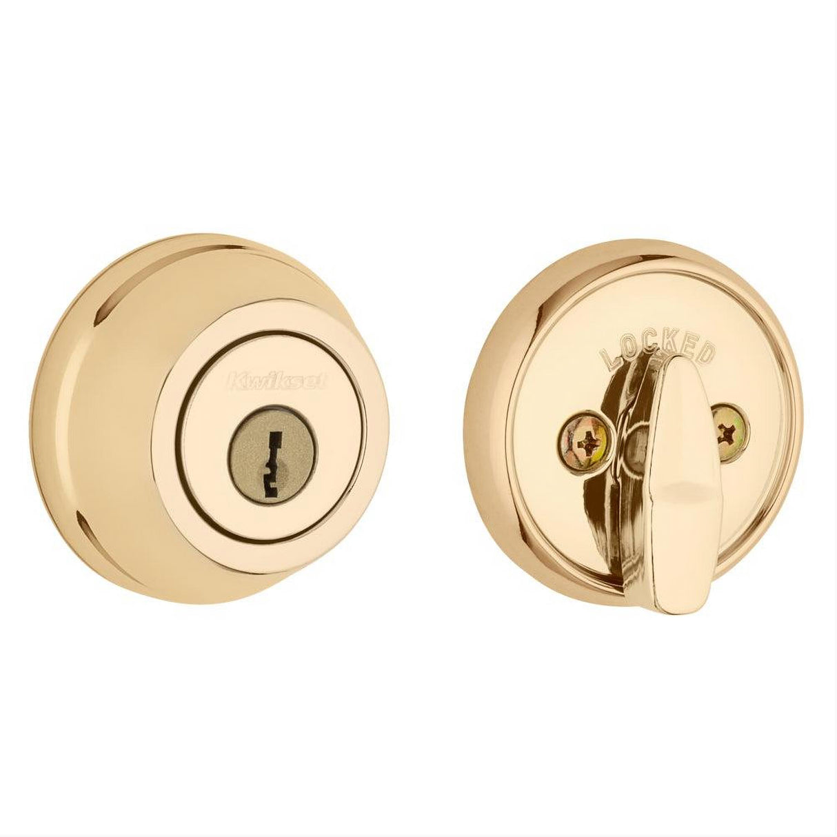 Kwikset 780-11P.STRKP Single Cylinder Deadbolt with 6AL Latch and STRKP Strike Pack which includes Square Corner, Round Corner and 5303 Round Corner Full Lip Strikes Venetian Bronze