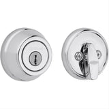Kwikset 780-26D.STRKP Single Cylinder Deadbolt with 6AL Latch and STRKP Strike Pack which includes Square Corner, Round Corner and 5303 Round Corner Full Lip Strikes Satin Chrome