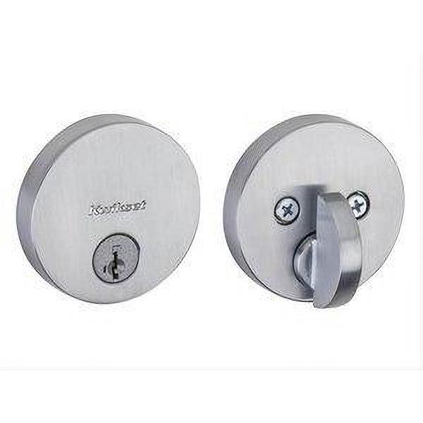 Kwikset 780-3S.STRKP Single Cylinder Deadbolt with 6AL Latch and STRKP Strike Pack which includes Square Corner, Round Corner and 5303 Round Corner Full Lip Strikes Bright Brass