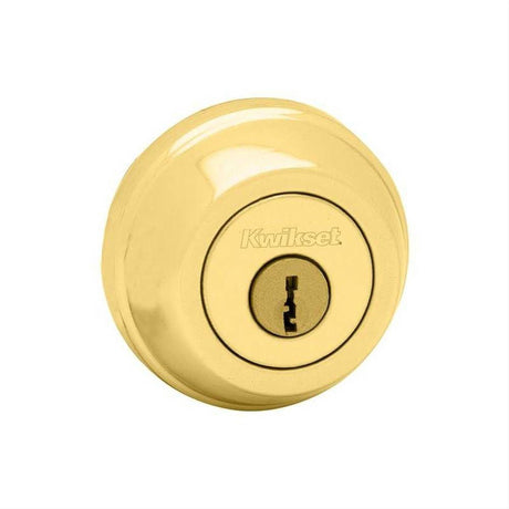 Kwikset 785-3.STRKP Double Cylinder Deadbolt - Bright Brass with STRKP Strike Pack