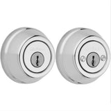 Kwikset 785-3S.STRKP Double Cylinder Deadbolt with 6AL Latch and STRKP Strike Pack which includes Square Corner, Round Corner and 5303 Round Corner Full Lip Strikes Bright Brass