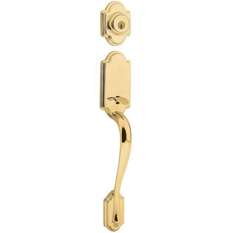 Kwikset 800ANLIP-5SV1 antique brass single cylinder handleset