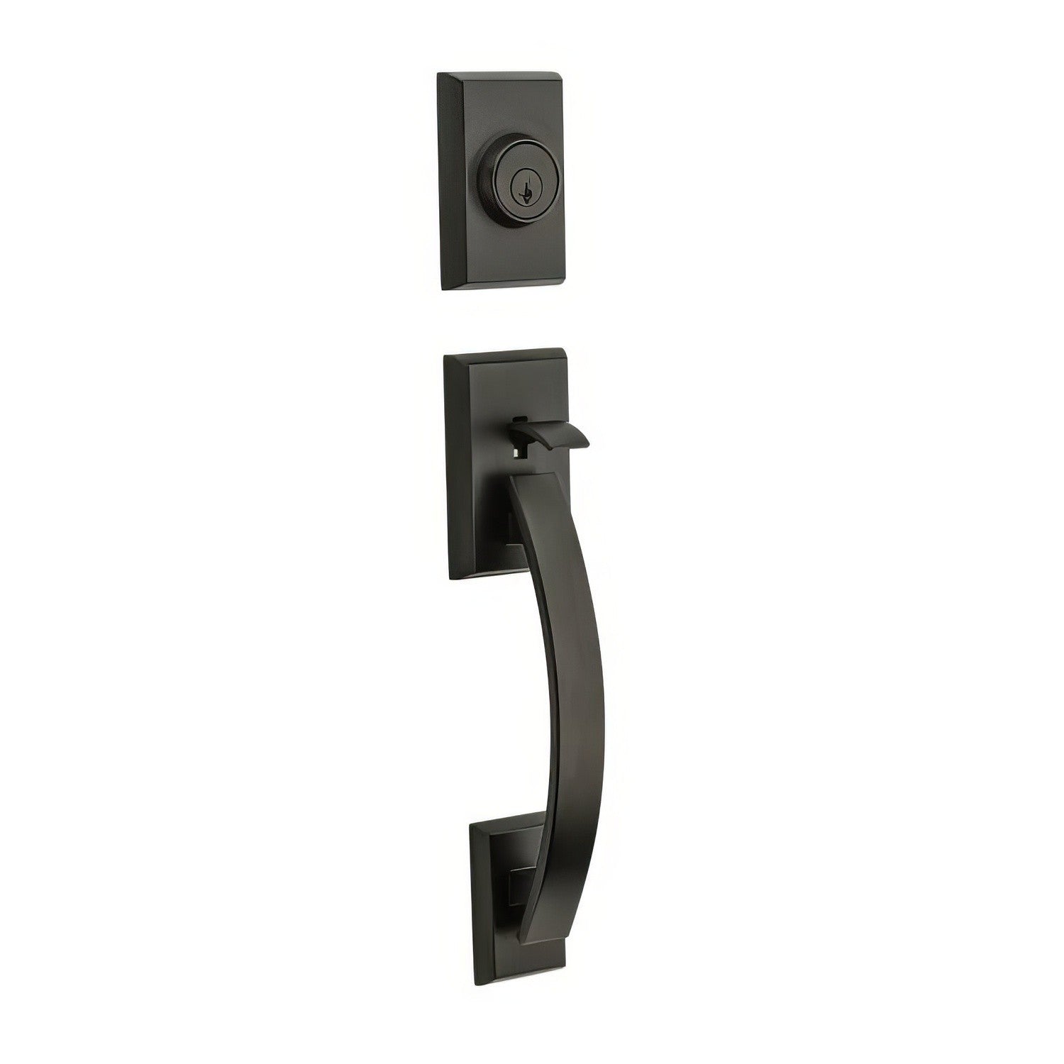 Kwikset 800TVHLIP-514.STRKP Tavaris Single Cylinder Exterior Handleset with 6AL Latch and STRKP Strike Pack which includes Square Corner, Round Corner and 5303 Round Corner Full Lip Strikes Matte Black