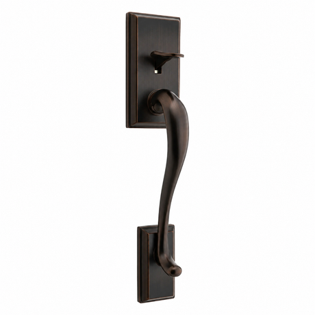 Kwikset 814HE-11P-1 Hawthorne Handle Only; No Deadbolt with RCAL Latch and RCS Strike Venetian Bronze