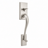 Kwikset 814HE-15-1 Hawthorne Handle Only; No Deadbolt with RCAL Latch and RCS Strike Satin Nickel