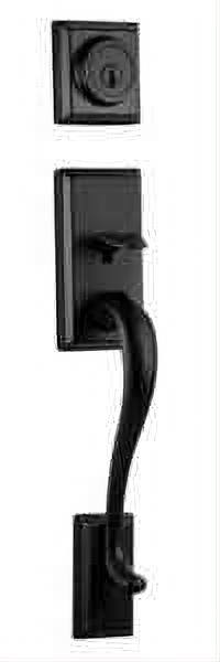 Kwikset 814HE-514 Hawthorne Handle Only; No Deadbolt with 6AL Latch and RCS Strike Matte Black