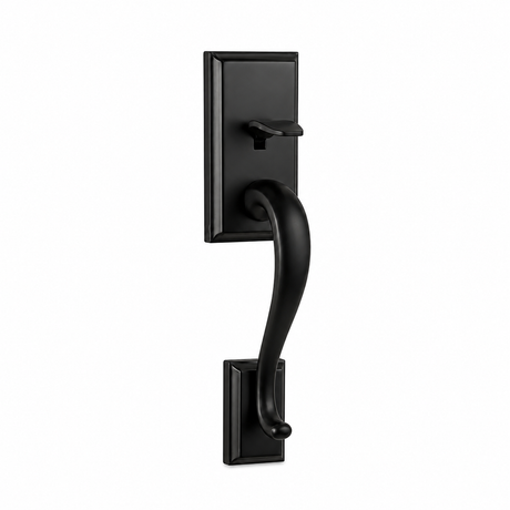 Kwikset 814HE-514 Hawthorne Handle Only; No Deadbolt with 6AL Latch and RCS Strike Matte Black