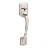 Kwikset 814PGH-15 Prague Handle Only; No Deadbolt with RCAL Latch and RCS Strike Satin Nickel