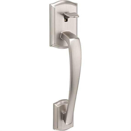 Kwikset 814PTH-15 Prescott Handle Only, No Deadbolt with RCAL Latch and RCS Strike Satin Nickel