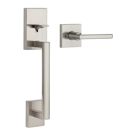 Kwikset 815SCEXHFLSQT-15 San Clemente Lower Handleset with Interior Halifax Lever Satin Nickel
