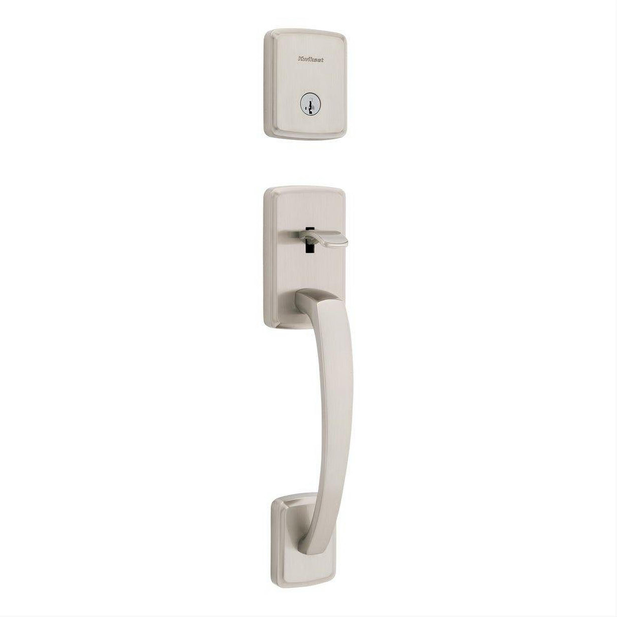 Kwikset 818BFHLIP-15S.STRKP Single Cylinder Brentford Exterior Handleset with SmartKey Satin Nickel