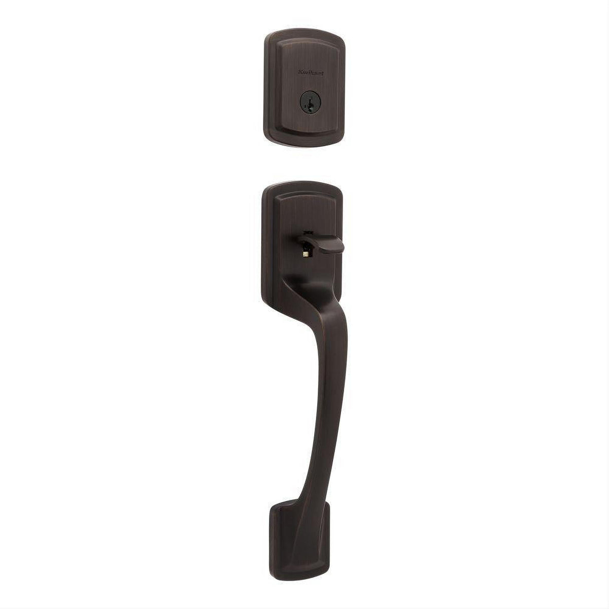 Kwikset 818PGHLIP-11PS.STRKP Single Cylinder Prague Exterior Handleset with SmartKey Venetian Bronze