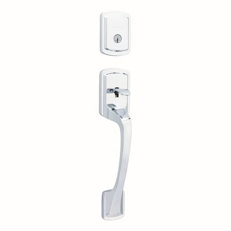 Kwikset 818PGHLIP-26S.STRKP Single Cylinder Prague Exterior Handleset with SmartKey Bright Chrome
