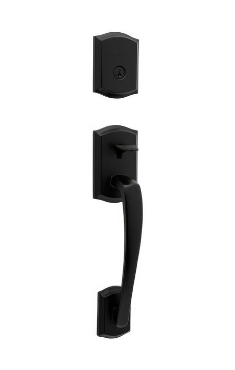 Kwikset 818PGHLIP-514S.STRKP Single Cylinder Prague Exterior Handleset with SmartKey Matte Black
