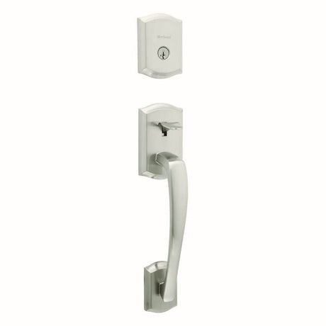 Kwikset 818PTHLIP Single Cylinder Prescott Exterior Handleset in Satin Nickel