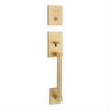 Kwikset 818PVHLIP-4S.STRKP Single Cylinder Prava Exterior Handleset with SmartKey Satin Brass