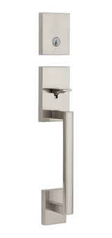 Kwikset 818SCELIP-15S.STRKP Single Cylinder San Clemente Exterior Handleset with SmartKey Satin Nickel