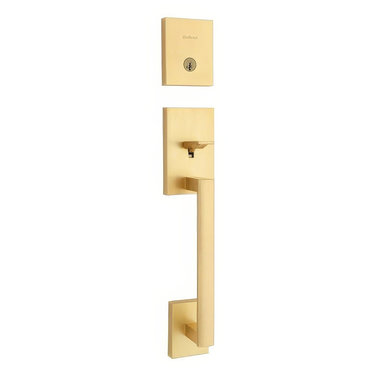 Kwikset 818SCELIP-4S.STRKP Single Cylinder San Clemente Exterior Handleset with SmartKey Satin Brass